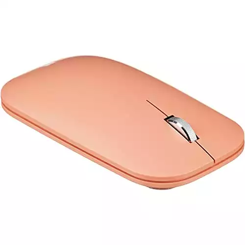 Microsoft Mobile Mouse Peach. Comfortable Right/Left Hand Use with Metal Scroll Wheel, Wireless, Bluetooth for PC/Laptop/Desktop, works with Mac/Windows 8/10/11 Computers