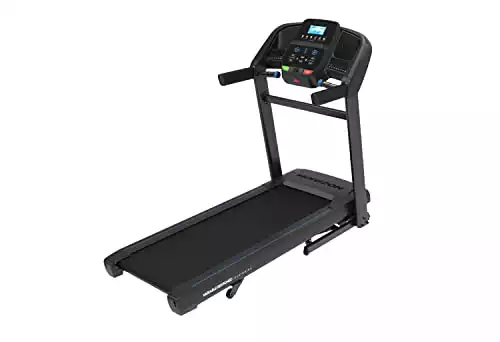 Horizon Fitness T202 Foldable Treadmill Running Machine with Incline, Fitness & Cardio, Lightweight Folding Treadmill with Bluetooth Speakers, EasyDial Controls, Tablet Holder, 325lb Capacity