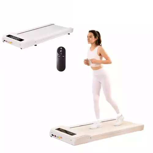 LifeSpan Fitness TX6 Under Desk Treadmill Ultra Quiet Walking Pad Treadmill at Home Office, 0.4 to 6mph, 400lbs Capacity (White)