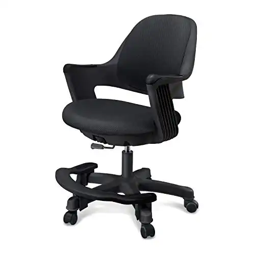 SitRite Kids Desk Chair: Ergonomic Kids Computer Chair | Adjustable Kids Office Chair with Wheels & Arms | Kids Chairs for Girls and Boys - Kids Chair Desk with Wheel Covers (Piano Black)