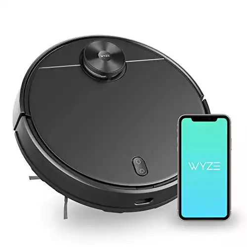 WYZE Robot Vacuum with LIDAR Mapping Technology, 2100Pa Suction, No-go Zone, Wi-Fi Connected, Self-Charging, Ideal for Pet Hair, Hard Floors and Carpets