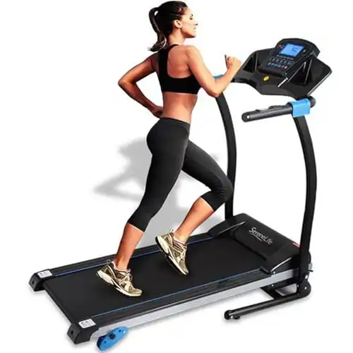 SereneLife Electric Folding Treadmill - Foldable Home Fitness Equipment for Walking & Running, 1.5 HP Indoor Home Cardio Machine with Downloadable App