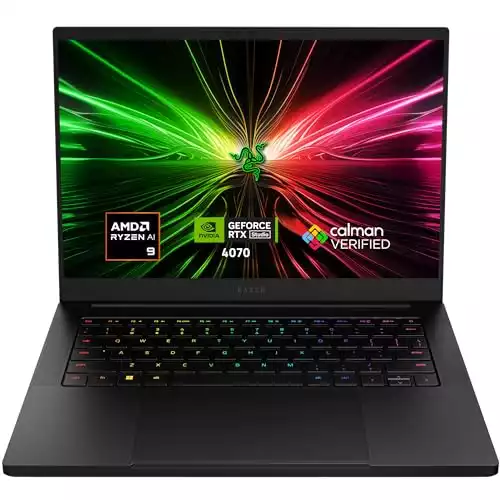 Razer Blade 14 (2024) Gaming Laptop: AMD Ryzen 9 8945HS CPU - NVIDIA GeForce RTX 4070 GPU - 14" QHD+ 240Hz HDR Display - 1TB SSD - 32GB DDR5 RAM - Aluminum Unibody