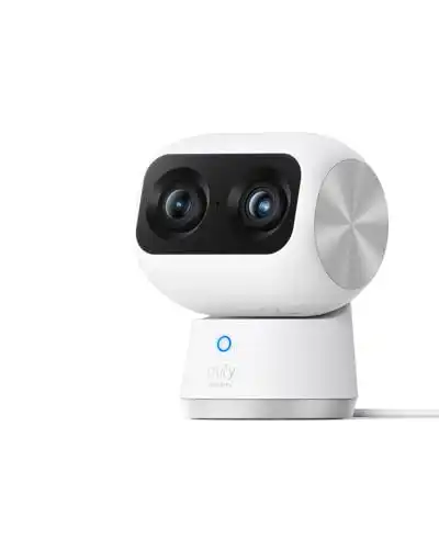 eufy Security Indoor Cam S350, Dual Cameras, 4K UHD Security Camera with 8 Zoom, 360 Camera, Baby Monitor, Pet Camera, Human/Pet Detection, AI Tracking, 2.4G/5G Wi-Fi, Plug in