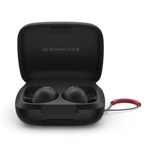 Sennheiser Momentum Sport Earbuds with Sport Sound Tuning and Adaptive ANC, Secure Fit, 24-Hour Battery Life, Fitness Tracker for Body Performance Data - Black