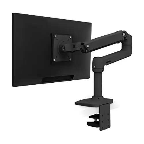 Ergotron LX Premium Monitor Arm, Single Monitor Desk Mount fits Flat Curved Ultrawide Computer Monitors up to 34 Inches, 7 to 25 lbs, VESA 75x75mm or 100x100mm Matte Black