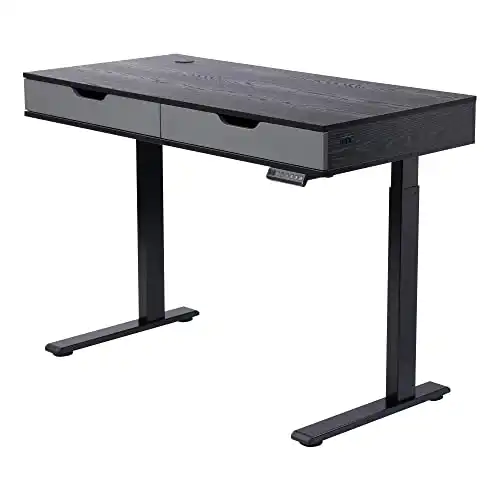 Realspace® Smart Electric 48"W Height-Adjustable Standing Desk, Black/Gray