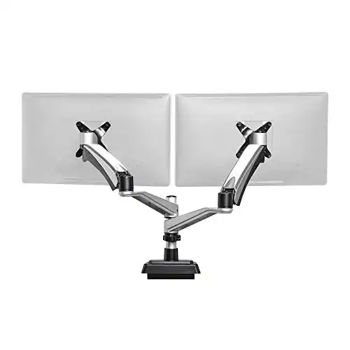 Vari Dual Monitor Arm - VESA Monitor Mount w/ 360 Degree Adjustment - Monitors up to 27 inches, 19.8 lbs - Double Monitor Arms with Full Adjustability - Computer Monitor Stand for Home or Office