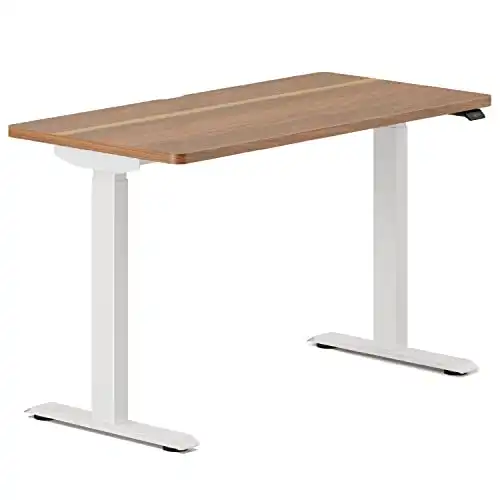 Branch Duo Standing Desk 36 Inches - Adjustable Standing Desk with 20 Range - OLED Control Panel - Frameless Design & Compact Size Suitable for Many Spaces - White Base - Walnut Top