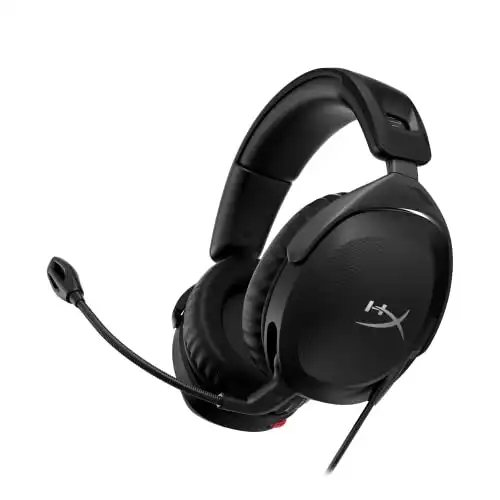 HyperX Cloud Stinger 2 Gaming Headset, DTS Headphone:X Spatial Audio, Lightweight Over-Ear Headset with mic, Swivel-to-Mute Function, 50mm Drivers, PC Compatible, Black