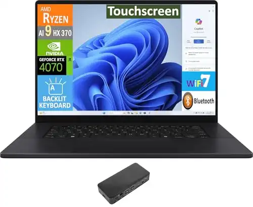 ASUS ProArt P16 AI Powered Laptop 16.0" Touchscreen AMOLED 4K Display (AMD Ryzen AI 9 HX 370, 32GB LPDDR5X, 2TB PCIe SSD, GeForce RTX 4070, Backlit KB, Thunderbolt 4, WiFi 7, Win 11 Pro