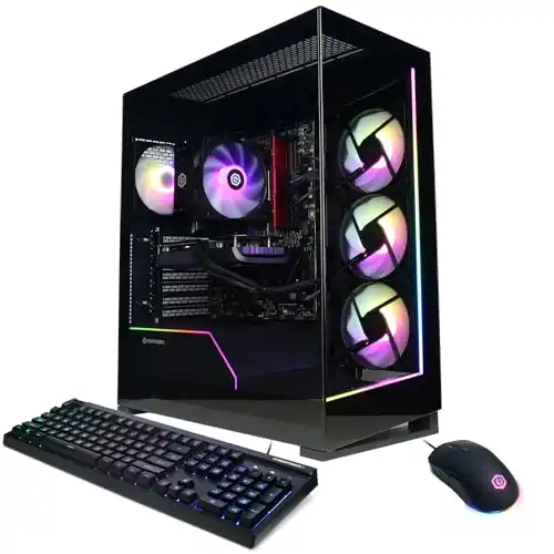 CyberPowerPC Gamer Master Gaming PC, AMD Ryzen 7 9700X 3.8GHz, GeForce RTX 4060 8GB, 16GB DDR5, 1TB PCIe Gen4 SSD, WiFi Ready & Windows 11 Home (GMAI5900A)