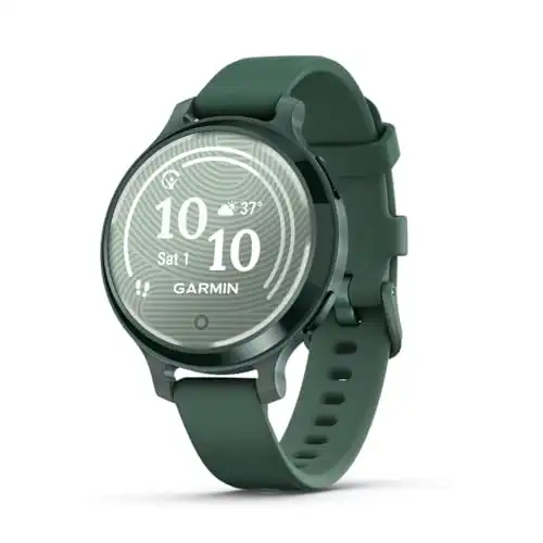 Garmin Lily® 2 Active, Small and Stylish Smartwatch, Built-in GPS, Hidden Display, Patterned Lens, Up to 9 Days Battery Life, Jasper Green with Jasper Green Silicone Band