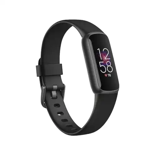 Fitbit Luxe-Fitness and Wellness-Tracker with Stress Management, Sleep-Tracking and 24/7 Heart Rate, Black/Graphite, One Size (S & L Bands Included)