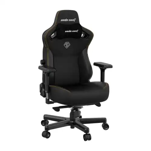 Anda Seat Kaiser 3 Large Gaming Chair for Adults - Ergonomic Black PVC Leather Gaming Chairs with Lumbar Support, Comfortable Office Chair with Neck Support - Heavy Duty Wide Seat Computer Chair