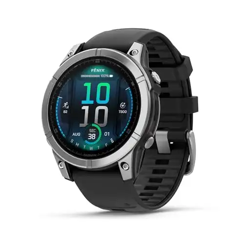 Garmin fēnix® E 47 mm, AMOLED, Premium Multisport GPS Smartwatch, Long-Lasting Battery Life, Stainless Steel with Black Band