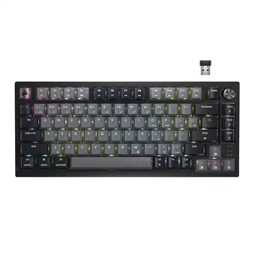 Corsair K65 Plus Wireless 75% RGB Mechanical Gaming Keyboard Pre-Lubricated MLX Red Linear Switches PBT Dye-Sub Keycaps PC, Mac, PS5, PS4, Xbox, iPad QWERTY NA Black/Gray