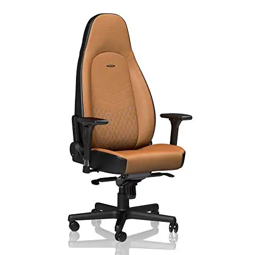 noblechairs ICON Gaming Chair and Office Chair with Lumbar Support, (Color), Real Leather, Cognac/Black