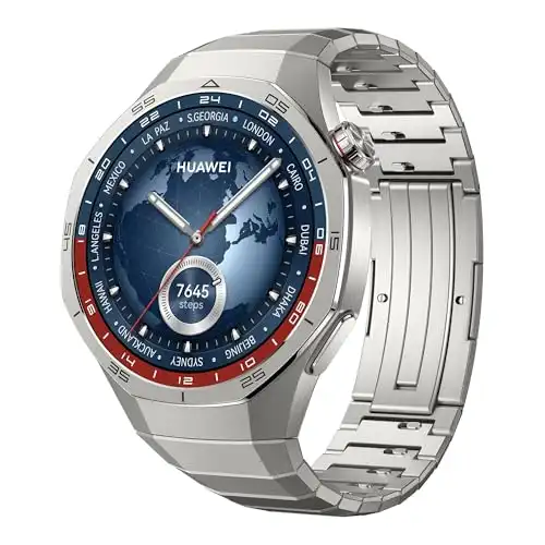 Huawei Watch GT 5 Pro 46 mm Smartwatch, Sharp-Edged Design, up to 14 Days Battery Life, Pro-Level Sports Watch, Health Tracking, Compatible with iOS and Android, Titanium