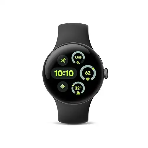 Google Pixel Watch 3 (41mm) Latest Model - Android Smartwatch, Heart Rate Tracking, Fitbit Advanced Running, Fitness Insights, 24-Hour Battery - Matte Black Aluminum Case - Obsidian Band - Wi-Fi