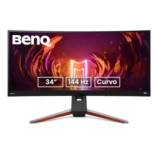 BenQ MOBIUZ EX3410R Curved Gaming Monitor 34" 2K 1440p 144Hz 1ms w/Remote | HDRi | 1000R | Color Optimizer | Freesync Premium Pro | Eye-Care | Height, Swivel & Tilt | 2.1ch w/ 5w Sub | USB Hu...